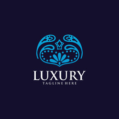 Fototapeta premium luxury blue abstract logo
