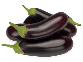 eggplant or aubergine vegetable on a white background