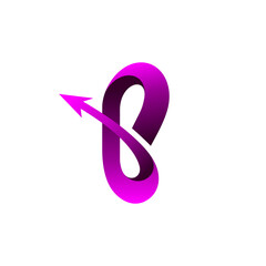 letter b logo with grow up arrow symbol