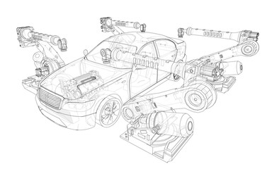 Assembly of motor vehicle