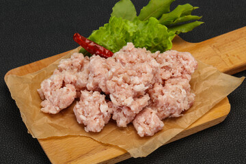 Homemade pork minced meat for cooking