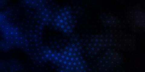 Dark BLUE vector background with small and big stars. Colorful illustration in abstract style with gradient stars. Theme for cell phones.