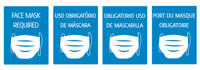 Face mask required in 5 languages