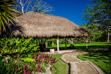 Fototapeta na wymiar House in San Gervasio Mayan Ruins, Cozumel, Mexico