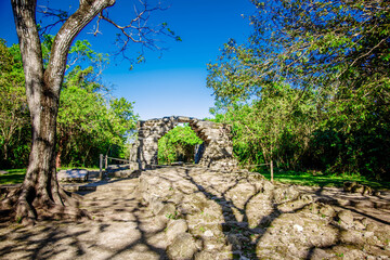 House in San Gervasio Mayan Ruins, Cozumel, Mexico