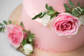 Wedding cake with flowers