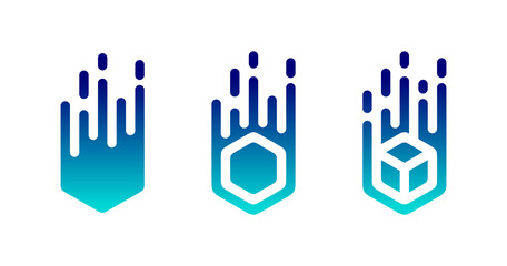 Drop box or cube motion transition logo Icon vector design illustration