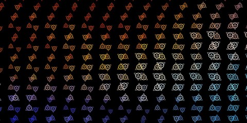 Fototapeta premium Dark Blue, Yellow vector texture with religion symbols.