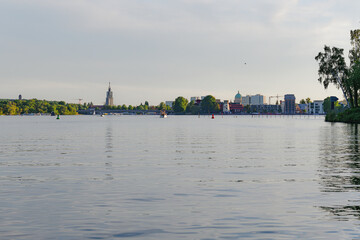 Silhouette von Potsdam vom Wasser aus gesehen