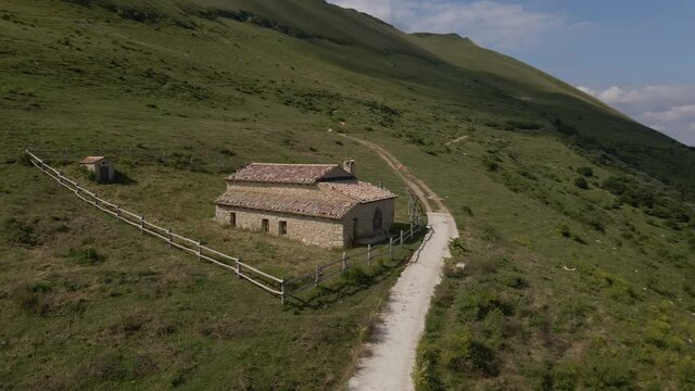 Beautiful aerial view of the mountains and hills of Monte Baldo in Lessinia Italy