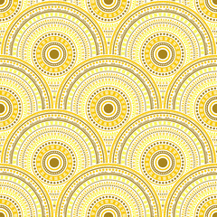Ethnic circle shapes seamless geometric pattern.