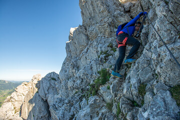 rock climber on a rock