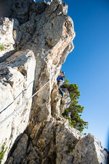 rock climber on a rock