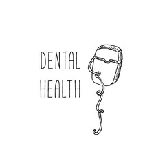 Dental floss doodle vector