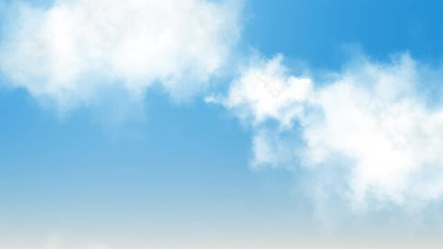 Animation of a Blue Sky with Clouds Going Down at a Shiny Day, Seamless Loop, 4k resolution