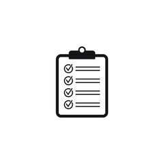 Clipboard with checklist icon, symbol for web site and app design. Vector illstration.