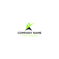 abstract initial K and people logo