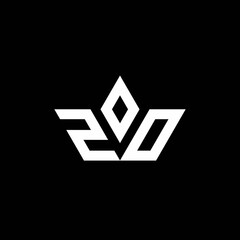 ZO monogram logo with crown shape luxury style - obrazy, fototapety, plakaty