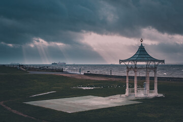 light rays over Southsea bandstand