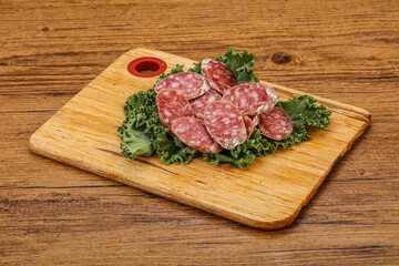 Iberian pork Fuet sausage slices