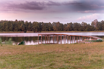 pier on a lake in Northern Europe