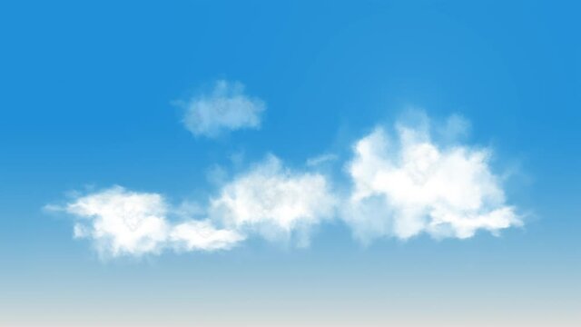 Animation of aBlue Sky with Clouds Slow Movement, Far Away, Shiny Day BG, 4k resolution, Travelling