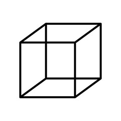 geometric cube shape icon, line style