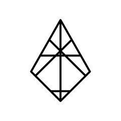 geometric Hexagonal Pyramid shape icon, line style