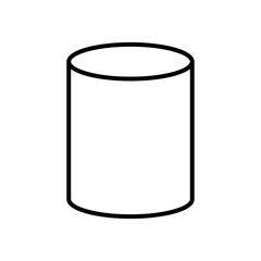 geometric cylinder shape icon, line style