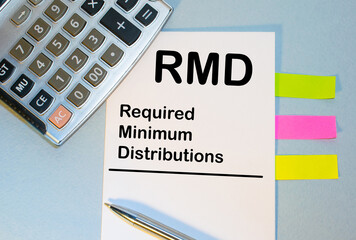 Paper with Required Minimum Distributions RMD on a table