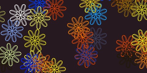 Light Blue, Yellow vector natural layout with flowers.