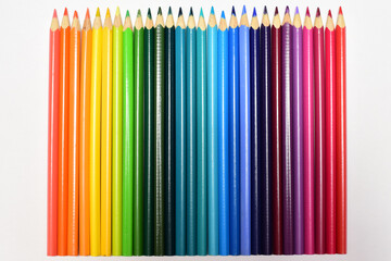 Colored pencils isolated on a white background