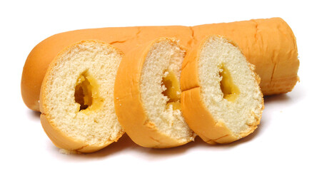 loaf and slice isolated on white