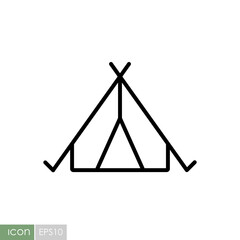 Tourist tent vector icon. Camping and Hiking sign