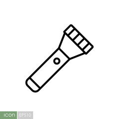 Flashlight vector icon. Camping sign