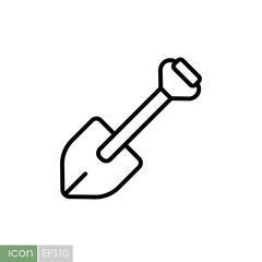 Camping shovel for expedition icon vector