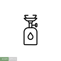 Camping gas stove vector icon. Camping sign