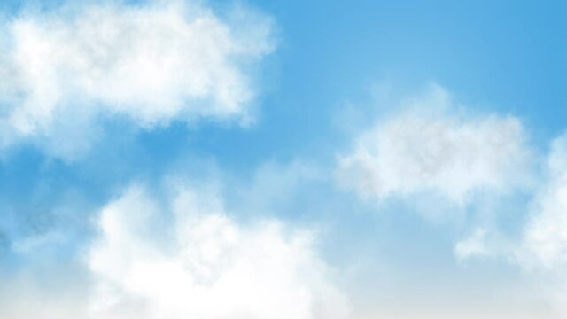 Animation of a Blue Sky with Clouds Travelling Movement, Seamless Loop, Shiny Day BG, 4k resolution