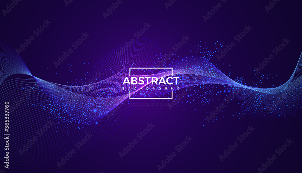 Poster polygonal wave particle abstract background connecting dots and lines.