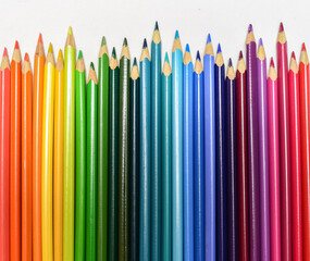 Colored pencils isolated on a white background
