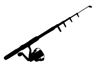 Fishing rod. Vector image.