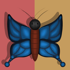 Vector illustration of a cartoon butterfly