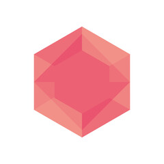geometric rhombus and hexagons shape icon, flat style