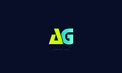 AG or GA letters Logo Alphabet  Design Vector Symbol