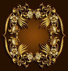 Floral hand drawn vector border.