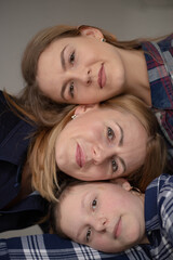 mother and daughters, close-knit family, beautiful girls, sisters of relatives, relationships