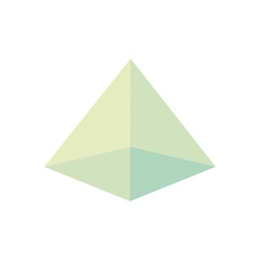 geometric pyramid shape icon, flat style