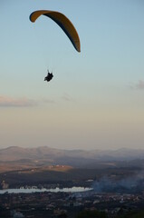 Paragliding at sun set in Topo do Mundo (translated to Top of the World) in Minas Gerais