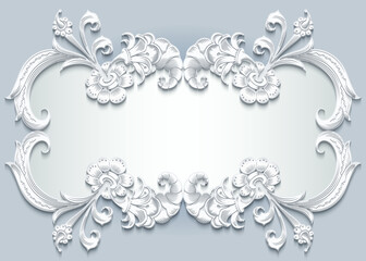 Floral vector vintage border