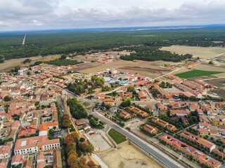 Segovia.Aerial view in Coca, historical village with castle in Spain